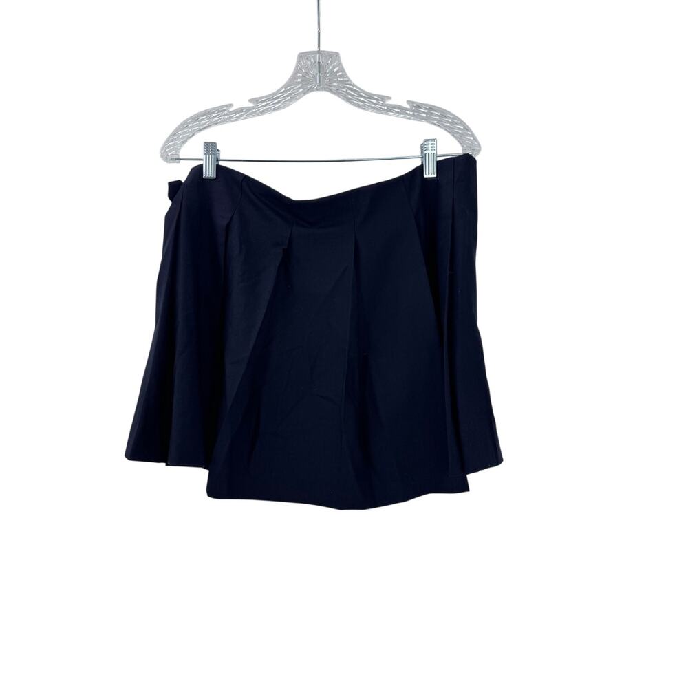 J. Crew Women's Pleated Mini Skirt with Buckle Detail Navy Size 14 NWT - Picture 10 of 12